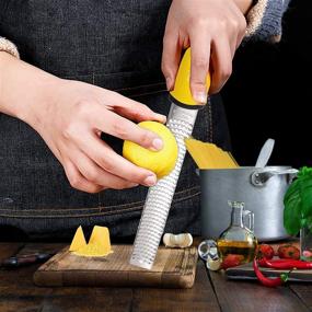 img 1 attached to 🍋 Professional Kitchen Zester and Grater - Premium Classic Lemon Zester for Lime, Cheese, Garlic, Ginger, Chocolate, Vegetables, Fruits - Dishwasher Safe and Narrow Design