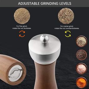 img 1 attached to 🧂 CTSZOOM Salt and Pepper Grinder Set – Premium Beech Wooden Manual Salt Grinder Pepper Mill Shakers with Ceramic Spice Grinders – Easy Adjustable Coarseness - 8 inches (Pack of 2)