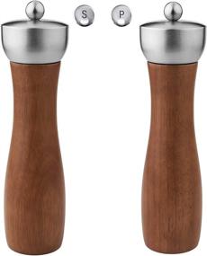 img 4 attached to 🧂 CTSZOOM Salt and Pepper Grinder Set – Premium Beech Wooden Manual Salt Grinder Pepper Mill Shakers with Ceramic Spice Grinders – Easy Adjustable Coarseness - 8 inches (Pack of 2)