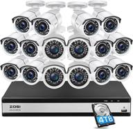 📹 zosi h.265+ 16 channel 1080p security camera system with 16 x 1080p outdoor/indoor cameras, 16 channel dvr, 4tb hard drive, night vision, and remote access logo