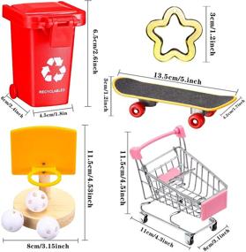 img 1 attached to 🐦 Enhance Bird Training with 12-Piece Toy Set: Skateboard, Garbage Cans, Basketball, Shopping Cart & More!