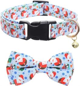 img 4 attached to 🐶 Adjustable Christmas Dog Collar with Cute Bow Tie and Bells - Enhanced SEO