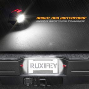 img 1 attached to RUXIFEY LED License Plate Lights for Ford F150 F250 F350 F450 F550 Superduty Ranger Explorer Bronco Excursion Expedition - Red OLED Neon Tube, 6500K White (2-Pack)