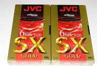 📼 enhance your recording experience with jvc premium quality 6 hrs. t-120 sx gold vhs tapes - 3 pack! logo