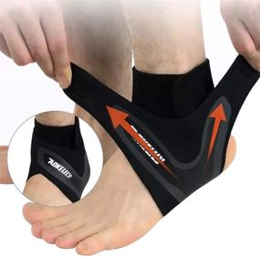 img 4 attached to 🏋️ Aokelily Adjustable Ankle Support Brace - Elastic & Breathable Nylon Material - Comfortable Ankle Wrap for Sports - Protects Against Chronic Strains, Sprains, and Fatigue - Fits All Sizes - 1 Pair (Large)