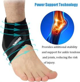 img 3 attached to 🏋️ Aokelily Adjustable Ankle Support Brace - Elastic & Breathable Nylon Material - Comfortable Ankle Wrap for Sports - Protects Against Chronic Strains, Sprains, and Fatigue - Fits All Sizes - 1 Pair (Large)