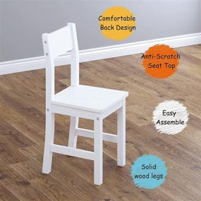 img 2 attached to 🪑 UTEX Kids Chair - Study & Play Desk Chair for Toddlers, Boys, Girls, White Wood Chair