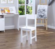 🪑 utex kids chair - study & play desk chair for toddlers, boys, girls, white wood chair logo