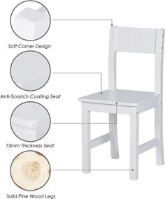 img 1 attached to 🪑 UTEX Kids Chair - Study & Play Desk Chair for Toddlers, Boys, Girls, White Wood Chair