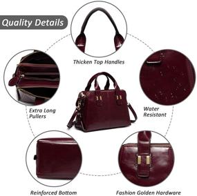 img 1 attached to 👜 Burgundy Women's Leather Satchel with Compartments - Vaschy Handbags & Wallets