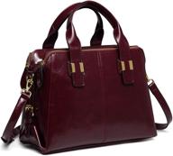 👜 burgundy women's leather satchel with compartments - vaschy handbags & wallets logo