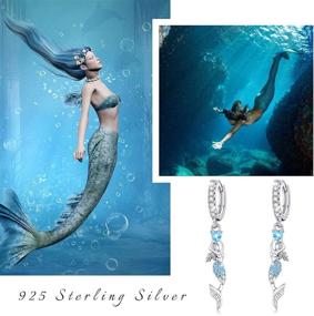 img 1 attached to 🧜 Stunning Mermaid Necklace and Earrings Set: 925 Sterling Silver Nautical Jewelry, Perfect Ariel Necklace for Women, Ideal Mermaid Lover Gift with Magical Mermaid Decor