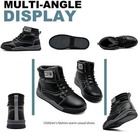 img 1 attached to Универсальные водонепроницаемые мальчики кожаные ботинки для моды на открытом воздухе