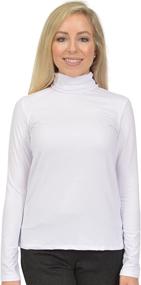 img 4 attached to 👚 Oh So Soft Long Sleeve Turtleneck Top for Women, Made in the USA, Poly/Spandex Blend