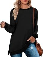 👚 weeso women's color block long sleeve sweatshirts: crewneck sweater tunic tops logo