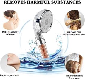 img 2 attached to 🚿 High Pressure Ionic Filter Shower Head with 3 Modes - Water Saving Showerhead for Dry Skin & Hair, Includes Extra Replaceable Accessories