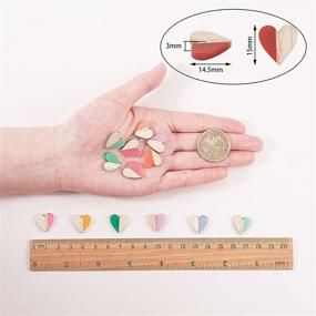 img 3 attached to 🎨 Airssory 50 Pcs Heart Shaped Resin & Wood Two Tone Flatback Button Slime Charms - DIY Craft Ornament Scrapbooking 15x14.5mm, 10 Colors