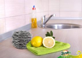 img 1 attached to Scrubb It 12-Pack Stainless Steel Scourers: Efficient Steel Wool Scrubber Pads for Tough Kitchen Cleaning - Ideal for Dishes, Pots, Pans, and Ovens