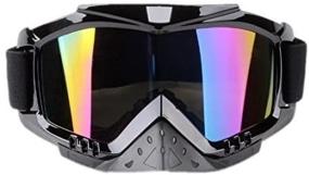 img 1 attached to 🏍️ Multi-colored Adult Motorcycle Goggles: Dirt Bike Grip for Helmet, Anti UV Windproof Dustproof Anti Fog Glasses - ATV Off Road Racing Safety Headwear