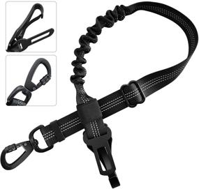 img 4 attached to 🐾 Joizinuo 4-in-1 Adjustable Dog Seat Belt, Reflective Dog Car Harness with Bungee, Upgraded Nylon Safety Seatbelt for Cars with Clip Hook Latch &amp; Buckle, Rotatable Aluminum Carabiner