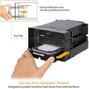 img 3 attached to 💽 "Оснастка Icy Dock без лотка для горячей замены с 3X 3.5-дюймовой SATA/SAS док-станцией для жесткого диска в двух специальных отсеках 5.25-дюймового привода (включает 3X SATA-кабеля) - flexiDOCK MB830SP-B