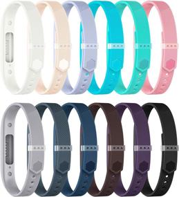 img 2 attached to 💪 LEEFOX 12 Colors Bands for Fitbit Flex 2: Replacement Accessories Silicon Wristbands with Fastener Clasp and Fitness Strap - No Tracker