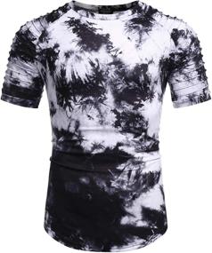 img 3 attached to COOFANDY Men's Contrast Pattern4 Pleated T-Shirts: Optimal Clothing for T-Shirts & Tanks