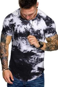 img 2 attached to COOFANDY Men's Contrast Pattern4 Pleated T-Shirts: Optimal Clothing for T-Shirts & Tanks