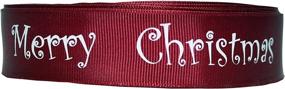 img 3 attached to 🎄 Merry Christmas Printed Grosgrain Red Ribbon - 1 Inch x 40 Yards