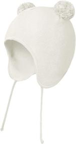 img 4 attached to LLmoway Winter Beanie with Earflaps for Toddler Girls - Stylish Accessories