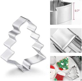 img 2 attached to 15PCS Stainless Steel Christmas Cookie Cutters Set | Snowman, Stocking, Gloves, Christmas Tree, Bells, Santa Claus, Snowflakes, Elk, Balloon, Stars, Love, House | Baking Molds for Cookies