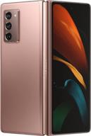 samsung galaxy z fold 2 5g factory unlocked android phone, 256gb storage, us version, mystic bronze (renewed) - 2-in-1 refined design with flex mode logo