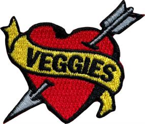 img 1 attached to Heart Tattoo Veggies: Vibrant Embroidered 🥦 Iron on Patch for a Stylish Twist!