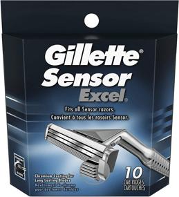 img 1 attached to Высококачественные картриджи для бритвы Gillette Sensor Excel для мужчин – упаковка из 10 штук для превосходных результатов бритья!
