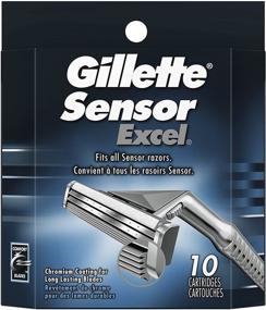 img 4 attached to High-Quality Gillette Sensor Excel Men's Razor Blade Refills – Pack of 10 for Superior Shaving Results!