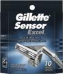 high-quality gillette sensor excel men's razor blade refills – pack of 10 for superior shaving results! logo