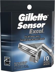 img 2 attached to Высококачественные картриджи для бритвы Gillette Sensor Excel для мужчин – упаковка из 10 штук для превосходных результатов бритья!