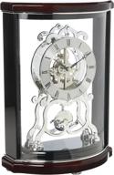 ⏰ bulova b2025 wentworth mantel clock in classic black & mahogany finish logo