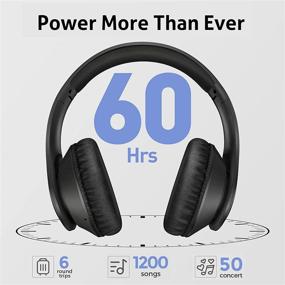 img 3 attached to 🎧 Наушники с Bluetooth на 60 часов: HiFi стереозвук с микрофоном, складные накладные наушники для детей, подростков, взрослых - онлайн-класс, домашний офис.