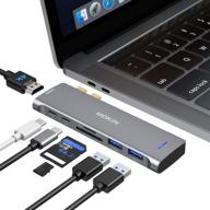 ultimate usb c adapter for macbook pro 2020 ➕ - 4khdmi, 2 usb 3.0, tf/sd, usb-c 100w & thunderbolt 3 logo