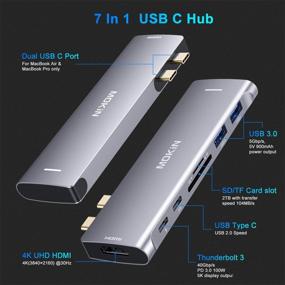 img 3 attached to Полноценный адаптер USB C для MacBook Pro 2020 ➕ - 4KHDMI, 2 USB 3.0, TF/SD, USB-C 100W и Thunderbolt 3