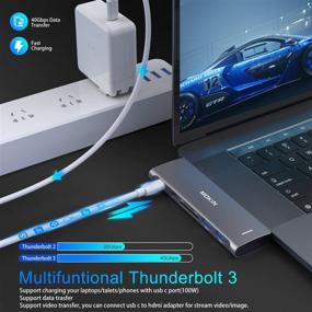img 1 attached to Полноценный адаптер USB C для MacBook Pro 2020 ➕ - 4KHDMI, 2 USB 3.0, TF/SD, USB-C 100W и Thunderbolt 3