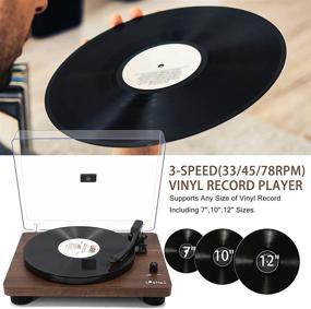 img 3 attached to Bluetooth Record Player with Speakers - LP&amp;No.1 Belt-Drive Stereo Turntable for Vinyl Records (3-Speed), USB & RCA Output, Vinyl to Digital Conversion, Wireless Bluetooth Technology - Walnut