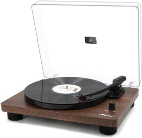 img 4 attached to Bluetooth Record Player with Speakers - LP&amp;No.1 Belt-Drive Stereo Turntable for Vinyl Records (3-Speed), USB & RCA Output, Vinyl to Digital Conversion, Wireless Bluetooth Technology - Walnut