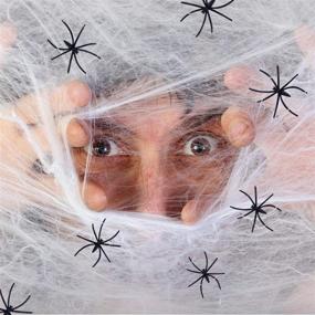 img 3 attached to 900 sqft Super Stretch Spider Webs Halloween Decorations Kit with 30 Fake Spiders - Ideal for Indoor and Outdoor Party Supplies