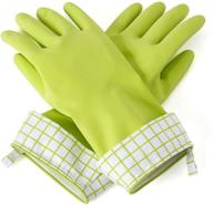 🧤 full circle splash patrol natural latex cleaning and dish gloves in green | medium/large size logo