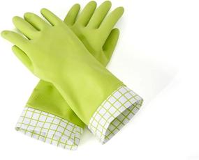 img 3 attached to 🧤 Full Circle Splash Patrol Natural Latex Cleaning and Dish Gloves in Green | Medium/Large Size