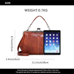 img 2 attached to Vintage Handbags Leather Evening Satchel Women's Handbags & Wallets