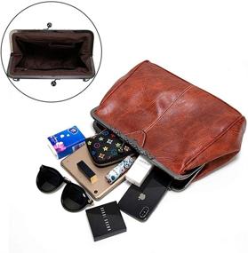 img 1 attached to Vintage Handbags Leather Evening Satchel Women's Handbags & Wallets