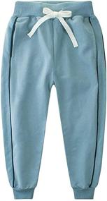 img 4 attached to 👖 KISBINI Big Boy's Cotton Elastic Sweatpants: Premium Sportswear for Children